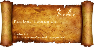 Kustos Leonarda névjegykártya
